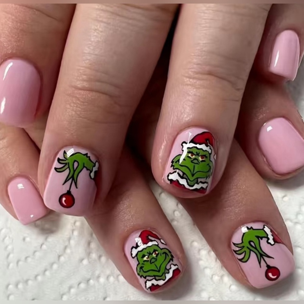 Christmas Grinch Press on Nails 💚💕
